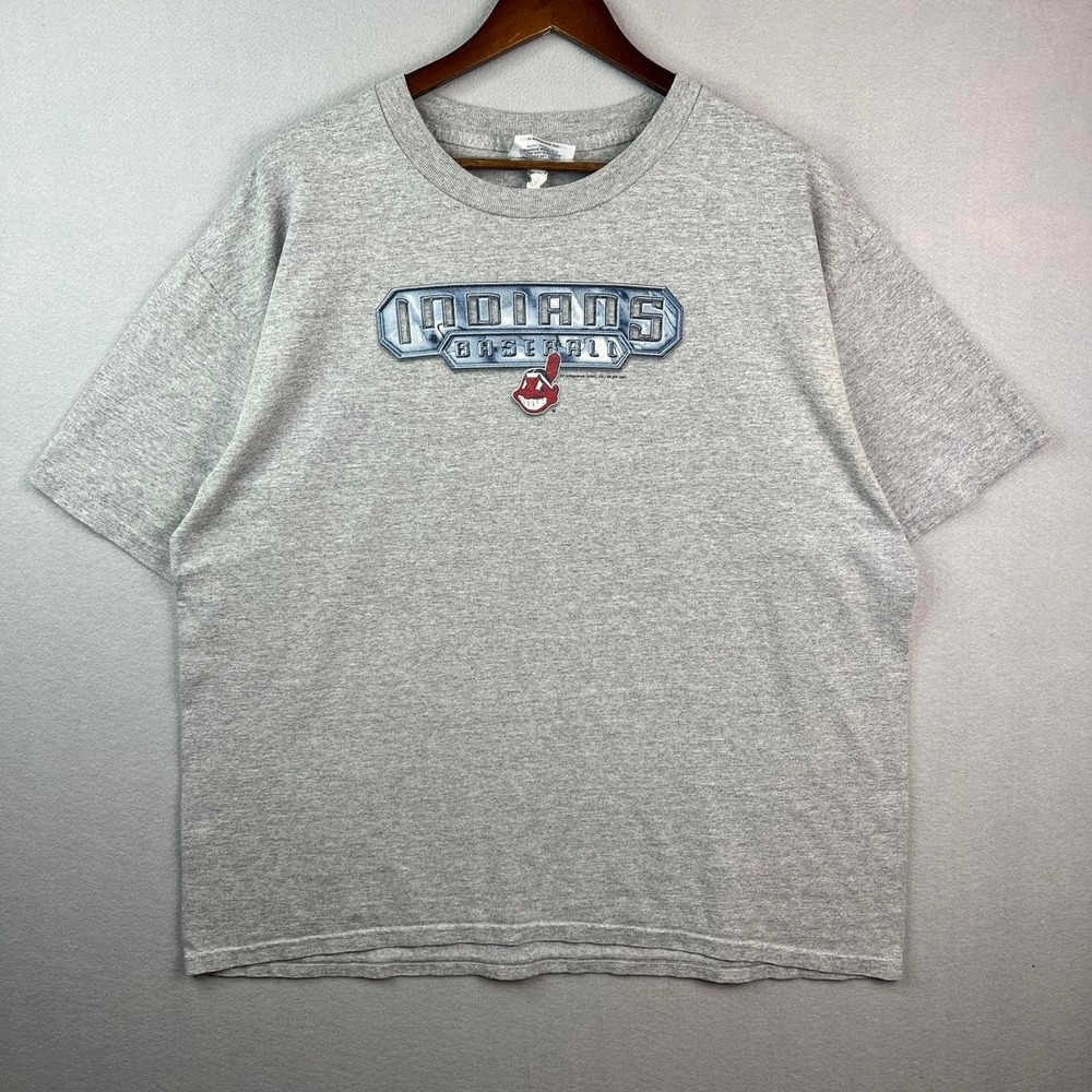 Vintage Cleveland Indians MLB Baseball Grey Tee Shirt XL - Picture 1 of 8